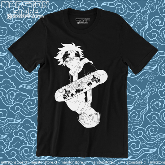Polera negra de SK8 the Infinity con Reki Kyan y Langa Hasegawa