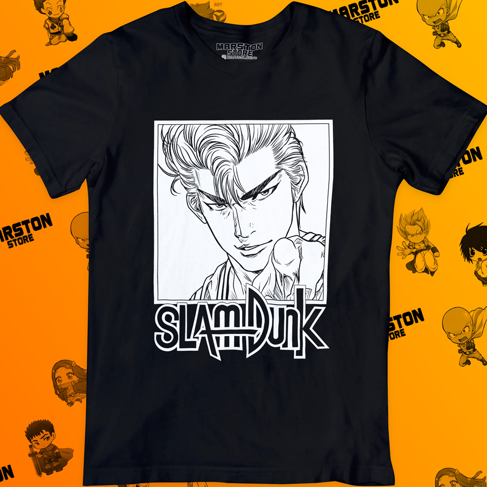 Polera negra de Slam Dunk con Hanamichi Sakuragi