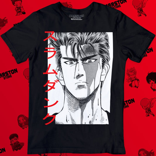 Polera negra de Slam Dunk con Hanamichi Sakuragi