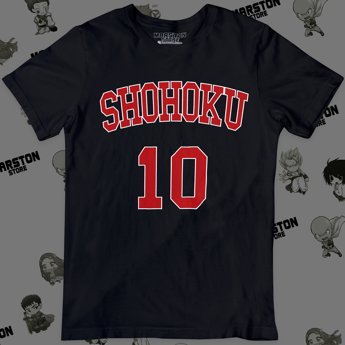 Polera negra de Slam Dunk con Shohoku