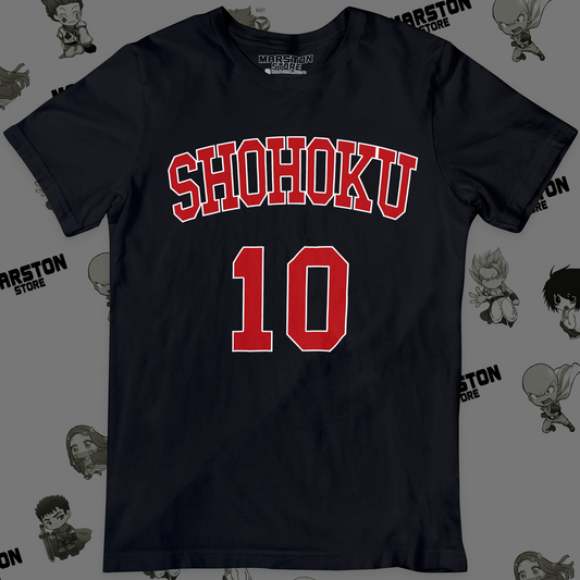 Polera negra de Slam Dunk con Shohoku