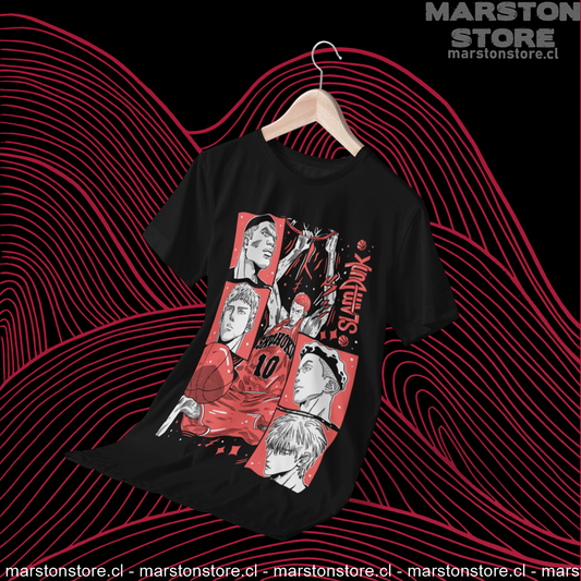 Polera negra de Slam Dunk del equipo Shohoku