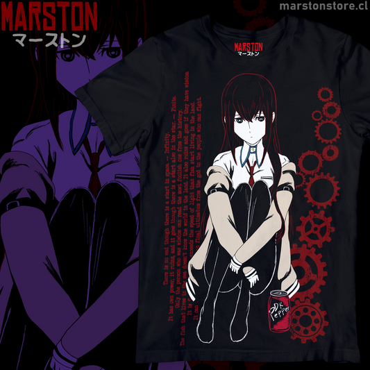 Polera negra de Steins;Gate con Kurisu Makise