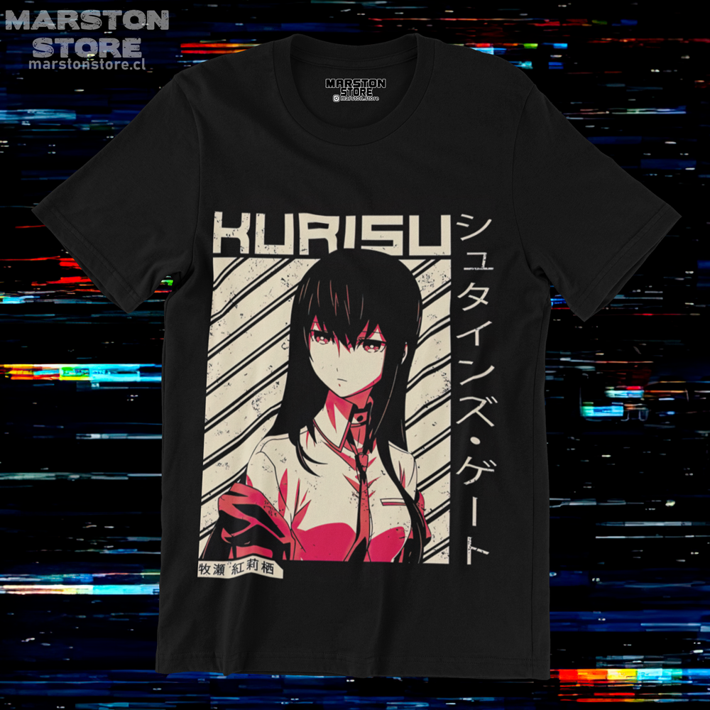 Polera negra de Steins;Gate con Kurisu Makise