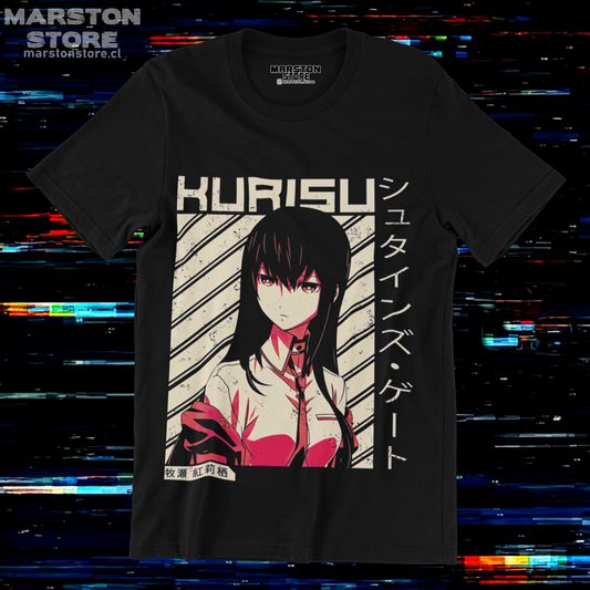 Polera negra de Steins;Gate con Kurisu Makise
