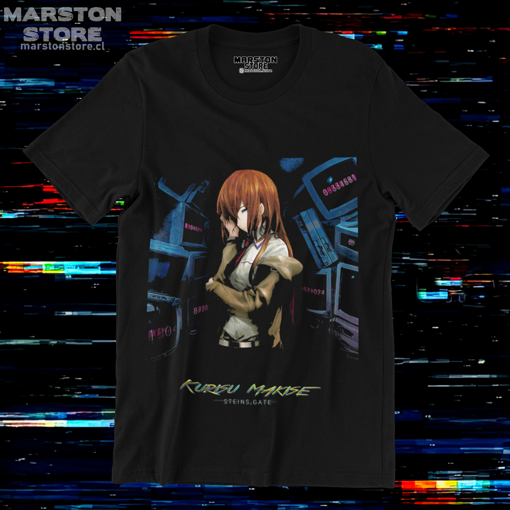 Polera negra de Steins;Gate con Kurisu Makise