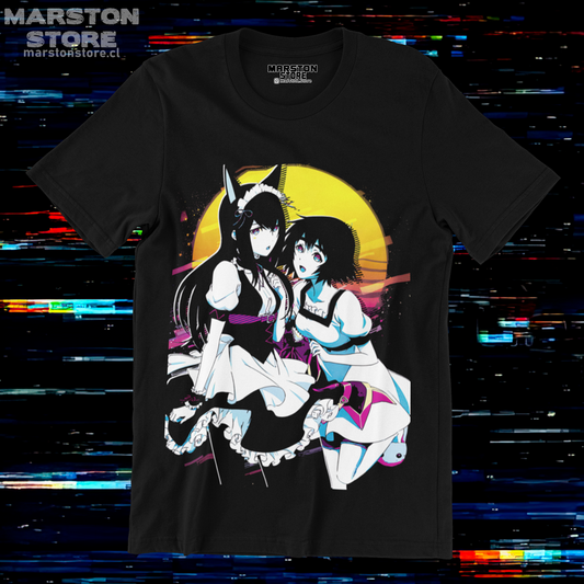 Polera negra de Steins;Gate con Kurisu Makise y Mayuri Shiina