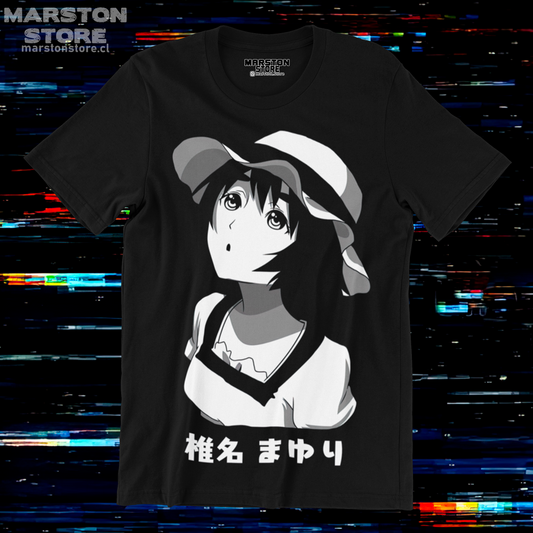 Polera negra de Steins;Gate con Mayuri Shiina