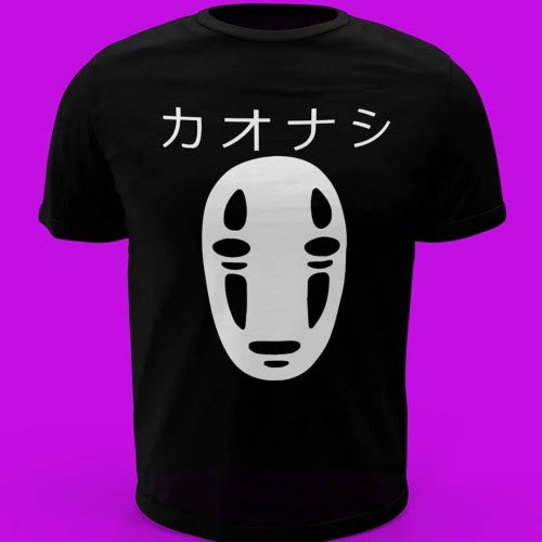 Polera negra de Studio Ghibli: El viaje de Chihiro (Spirited Away) con No-Face (Sin Cara/Kaonashi)