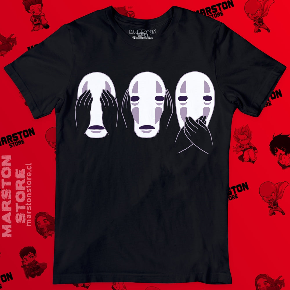 Polera negra de Studio Ghibli: El viaje de Chihiro (Spirited Away) con No-Face (Sin Cara/Kaonashi)