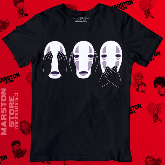 Polera negra de Studio Ghibli: El viaje de Chihiro (Spirited Away) con No-Face (Sin Cara/Kaonashi)
