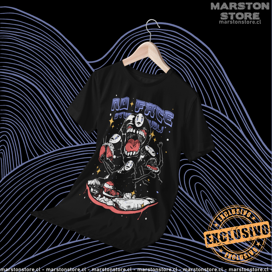 Polera negra de Studio Ghibli: El viaje de Chihiro (Spirited Away) con No-Face (Sin Cara/Kaonashi)