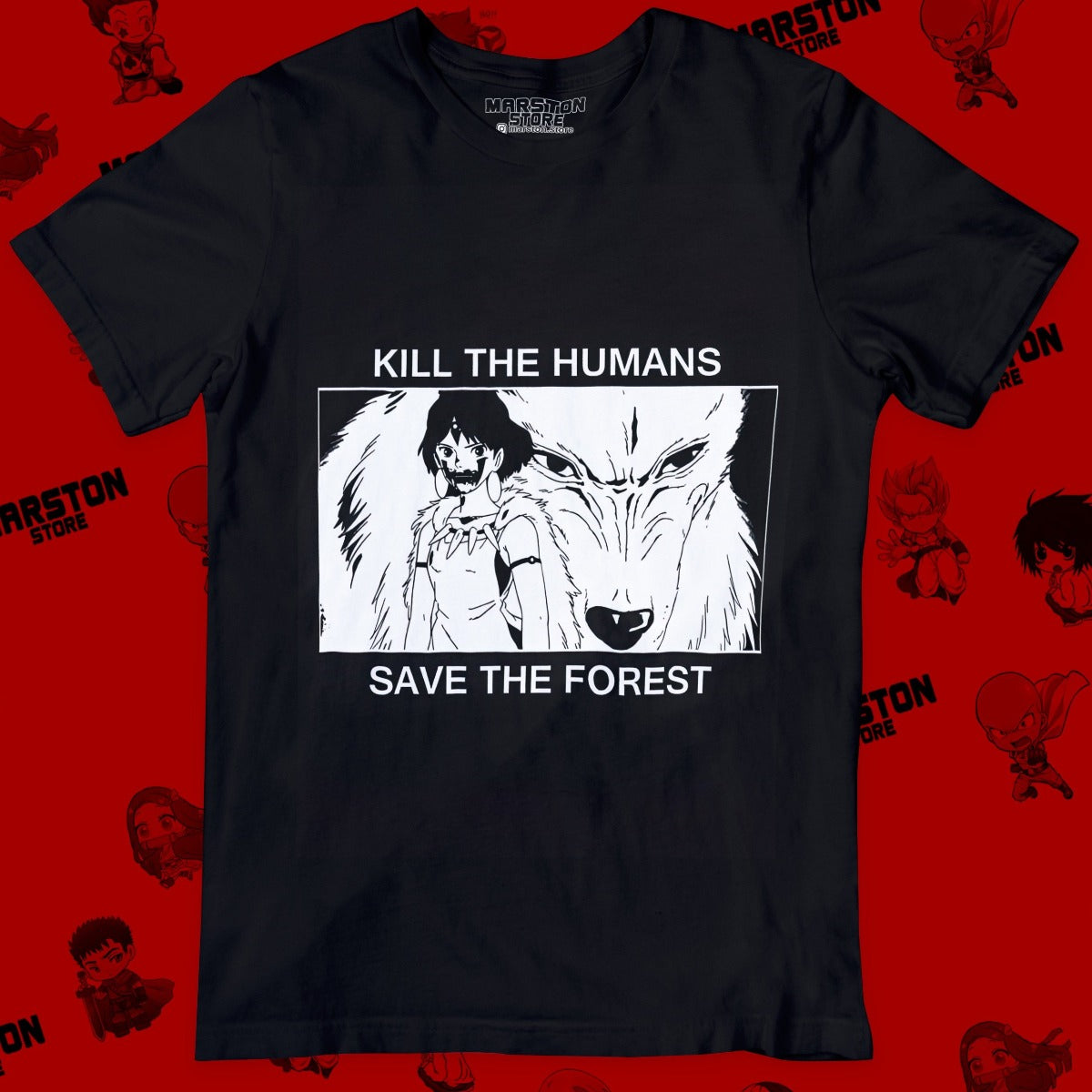 Polera negra de Studio Ghibli: Princesa Mononoke (Princess Mononoke)