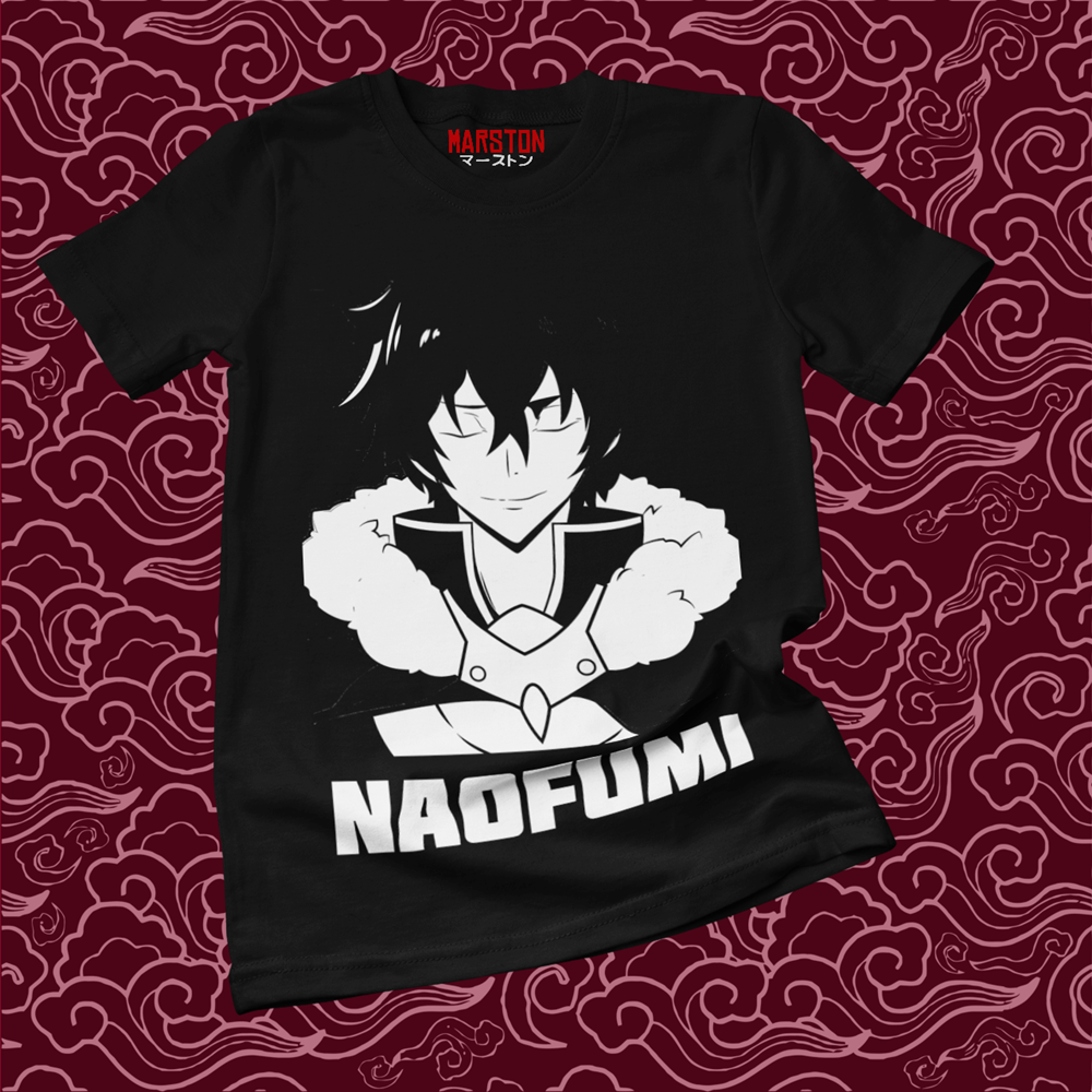 Polera negra de Tate no Yuusha (The Rising of the Shield Hero) con Naofumi Iwatani