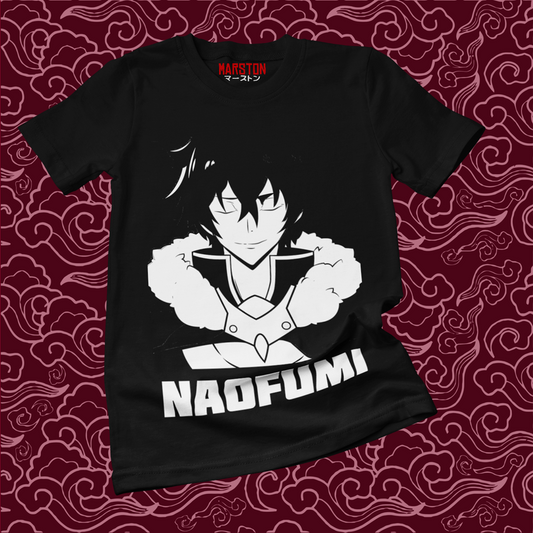Polera negra de Tate no Yuusha (The Rising of the Shield Hero) con Naofumi Iwatani
