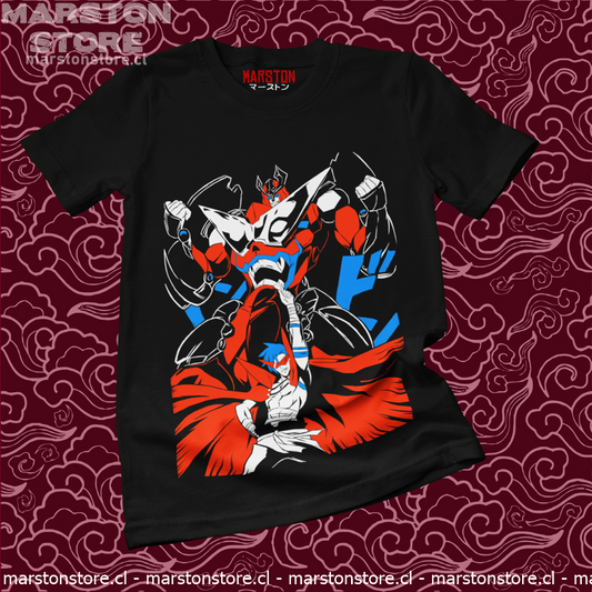 Polera negra de Tengen Toppa Gurren Lagann con Kamina