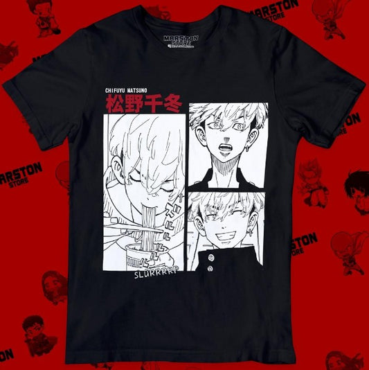 Polera negra de Tokyo Revengers con Chifuyu Matsuno