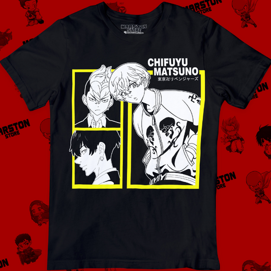 Polera negra de Tokyo Revengers con Chifuyu Matsuno