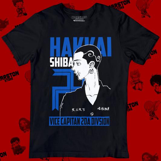 Polera negra de Tokyo Revengers con Hakkai Shiba