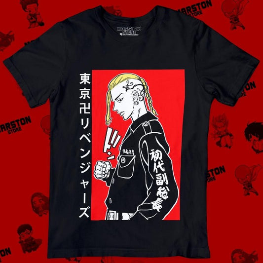 Polera negra de Tokyo Revengers con Ken Ryuguji (Draken)