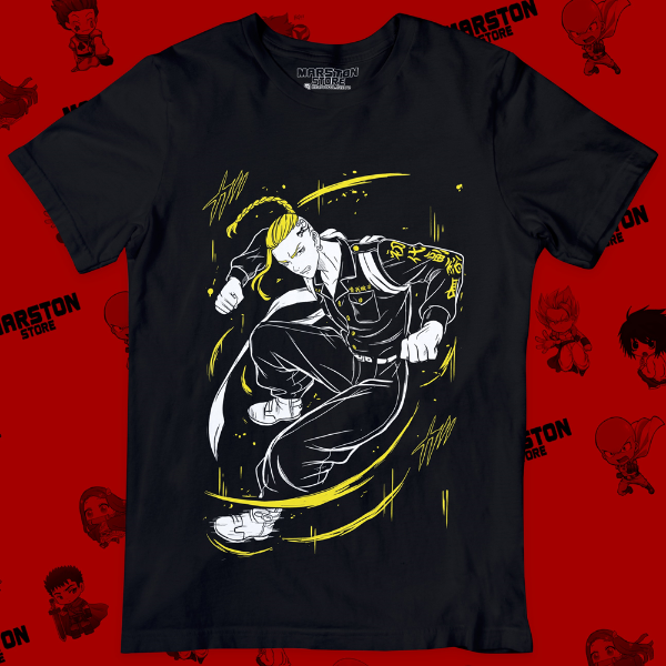 Polera negra de Tokyo Revengers con Ken Ryuguji (Draken)