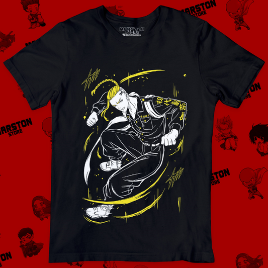 Polera negra de Tokyo Revengers con Ken Ryuguji (Draken)