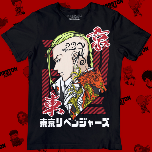 Polera negra de Tokyo Revengers con Ken Ryuguji (Draken)