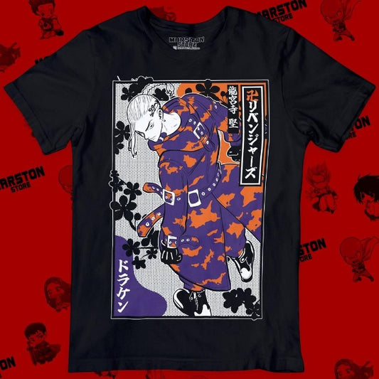 Polera negra de Tokyo Revengers con Ken Ryuguji (Draken)