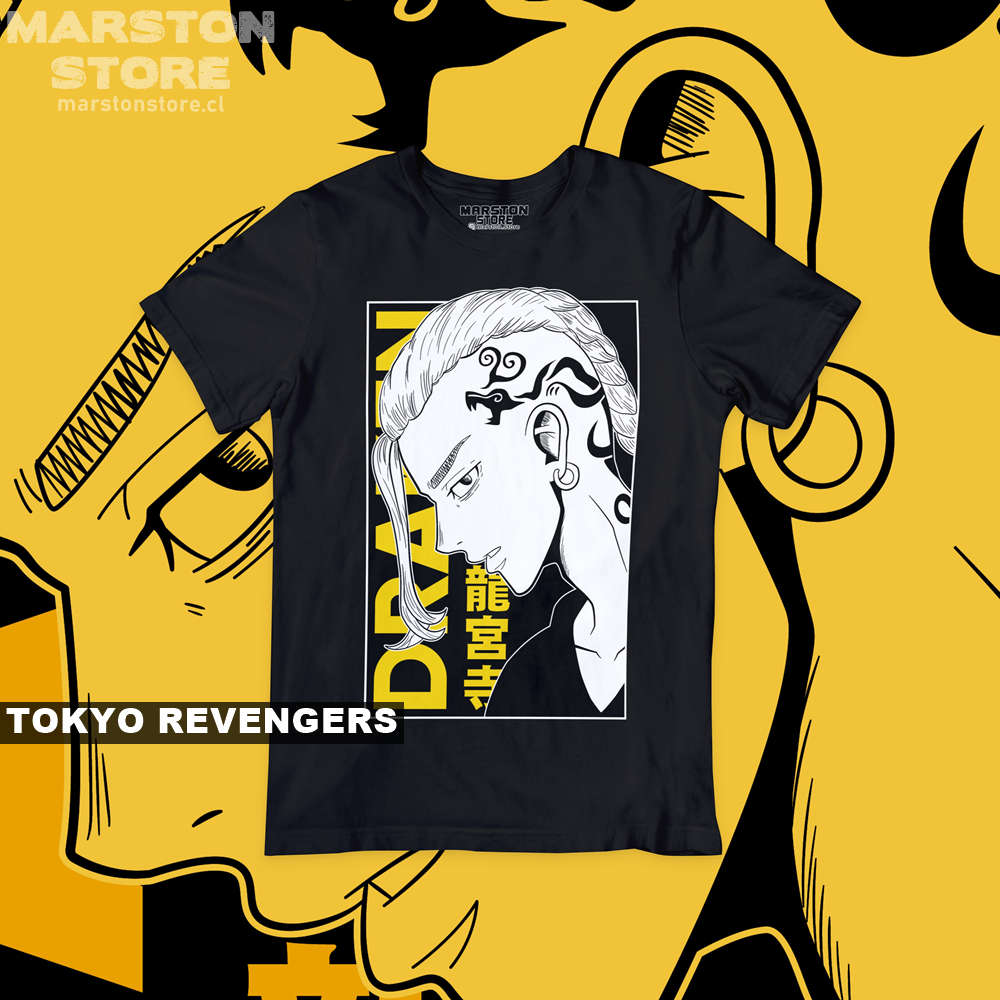 Polera negra de Tokyo Revengers con Ken Ryuguji (Draken)