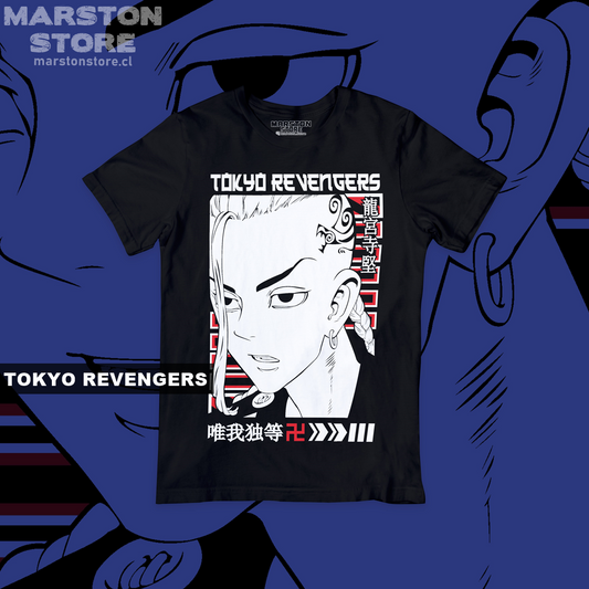 Polera negra de Tokyo Revengers con Ken Ryuguji (Draken)