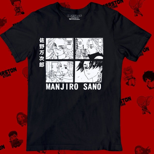 Polera negra de Tokyo Revengers con Manjiro Sano (Mikey)
