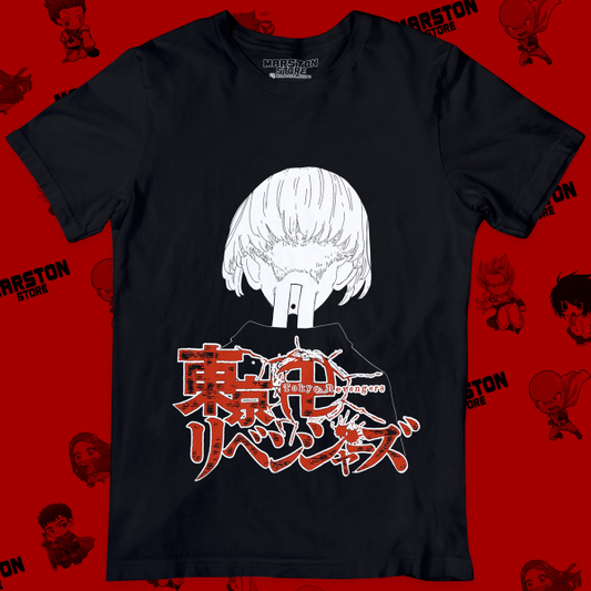 Polera negra de Tokyo Revengers con Manjiro Sano (Mikey)
