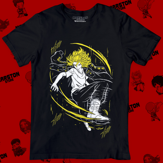 Polera negra de Tokyo Revengers con Manjiro Sano (Mikey)