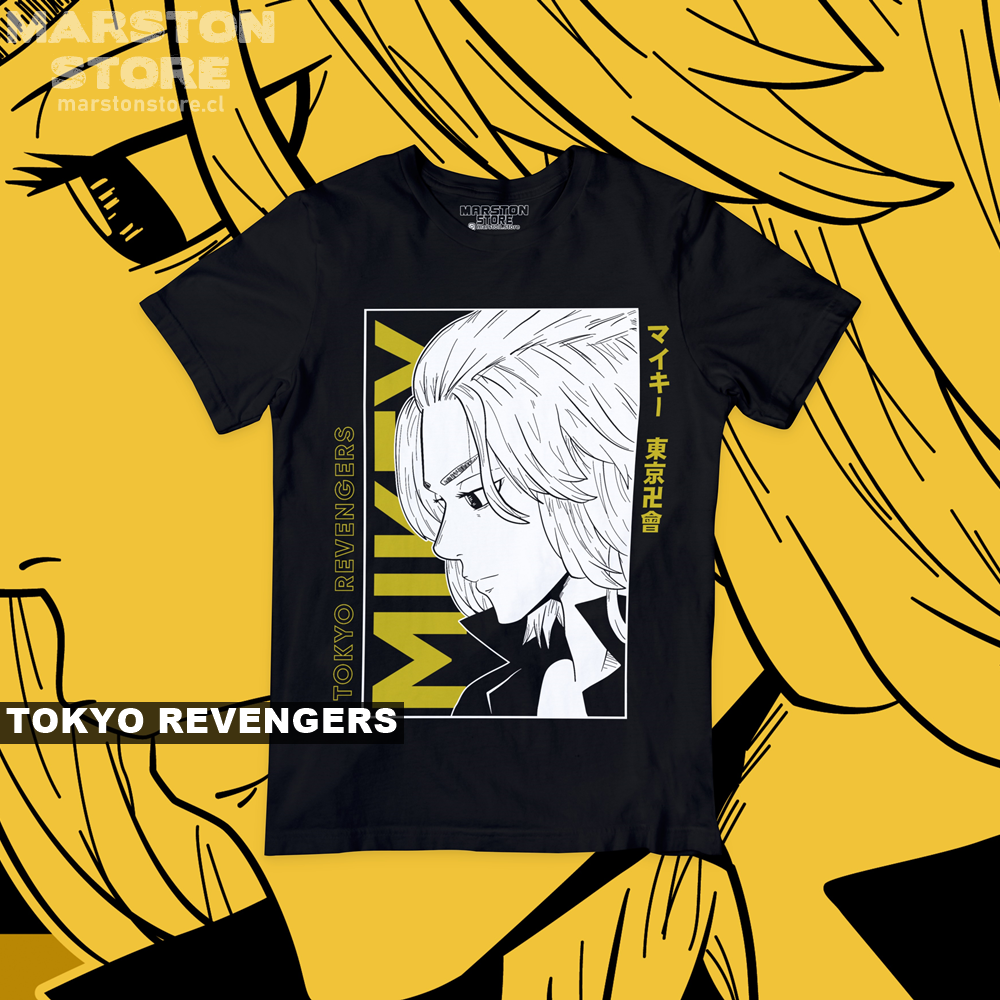 Polera negra de Tokyo Revengers con Manjiro Sano (Mikey)