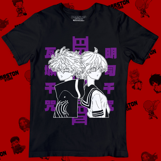 Polera negra de Tokyo Revengers con Senju Kawaragi