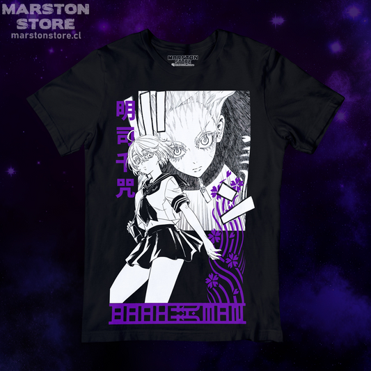 Polera negra de Tokyo Revengers con Senju Kawaragi