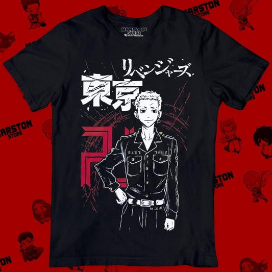 Polera negra de Tokyo Revengers con Takashi Mitsuya