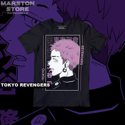 Polera negra de Tokyo Revengers con Takashi Mitsuya