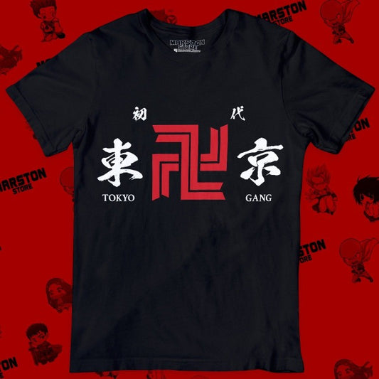 Polera negra de Tokyo Revengers con diseño de Tokyo Manji Gang