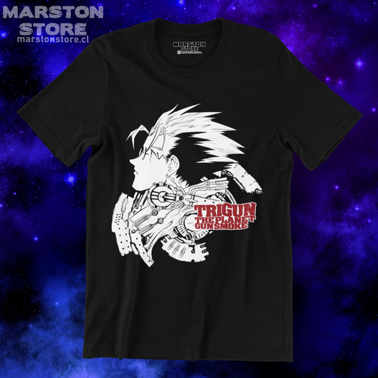 Polera negra de Trigun con Vash the Stampede