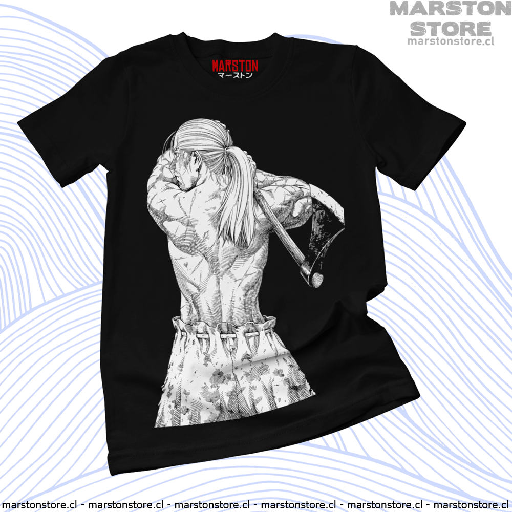 Polera negra de Vinland Saga con Thorfinn