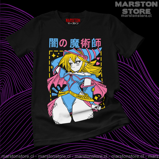 Polera negra de Yu-Gi-Oh! con Maga Oscura