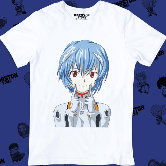 Polera blanca Neon Genesis Evangelion con diseño inspirado en el anime