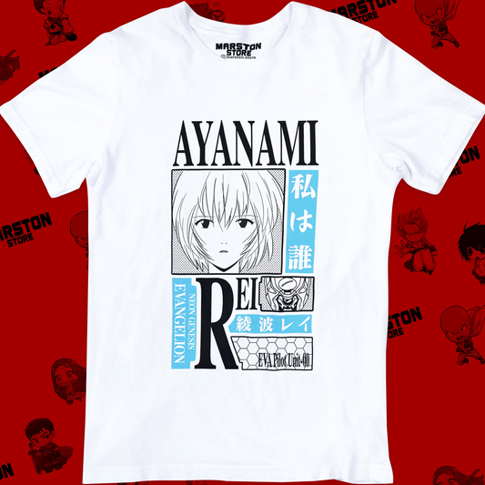 Polera blanca Neon Genesis Evangelion con diseño inspirado en el anime