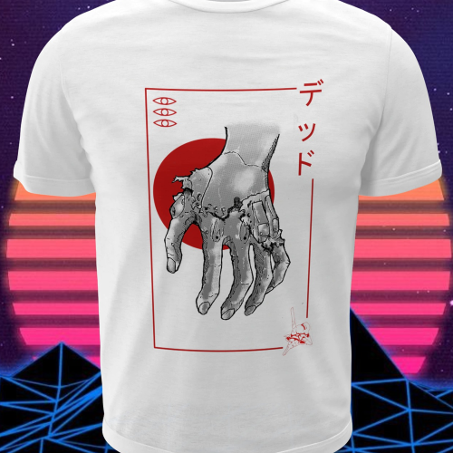 Polera blanca Neon Genesis Evangelion con diseño inspirado en el anime