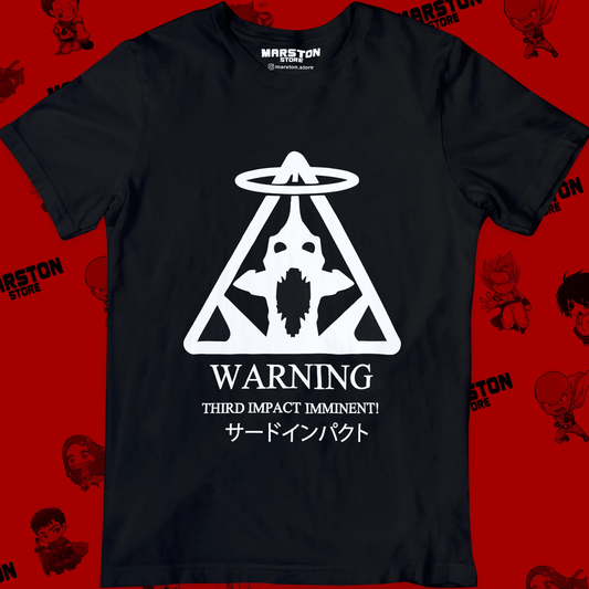 Polera negra Neon Genesis Evangelion con diseño inspirado en el anime