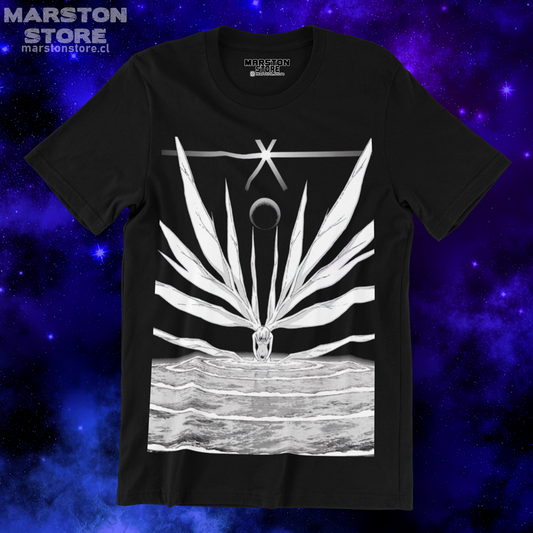 Polera negra Neon Genesis Evangelion con diseño inspirado en el anime