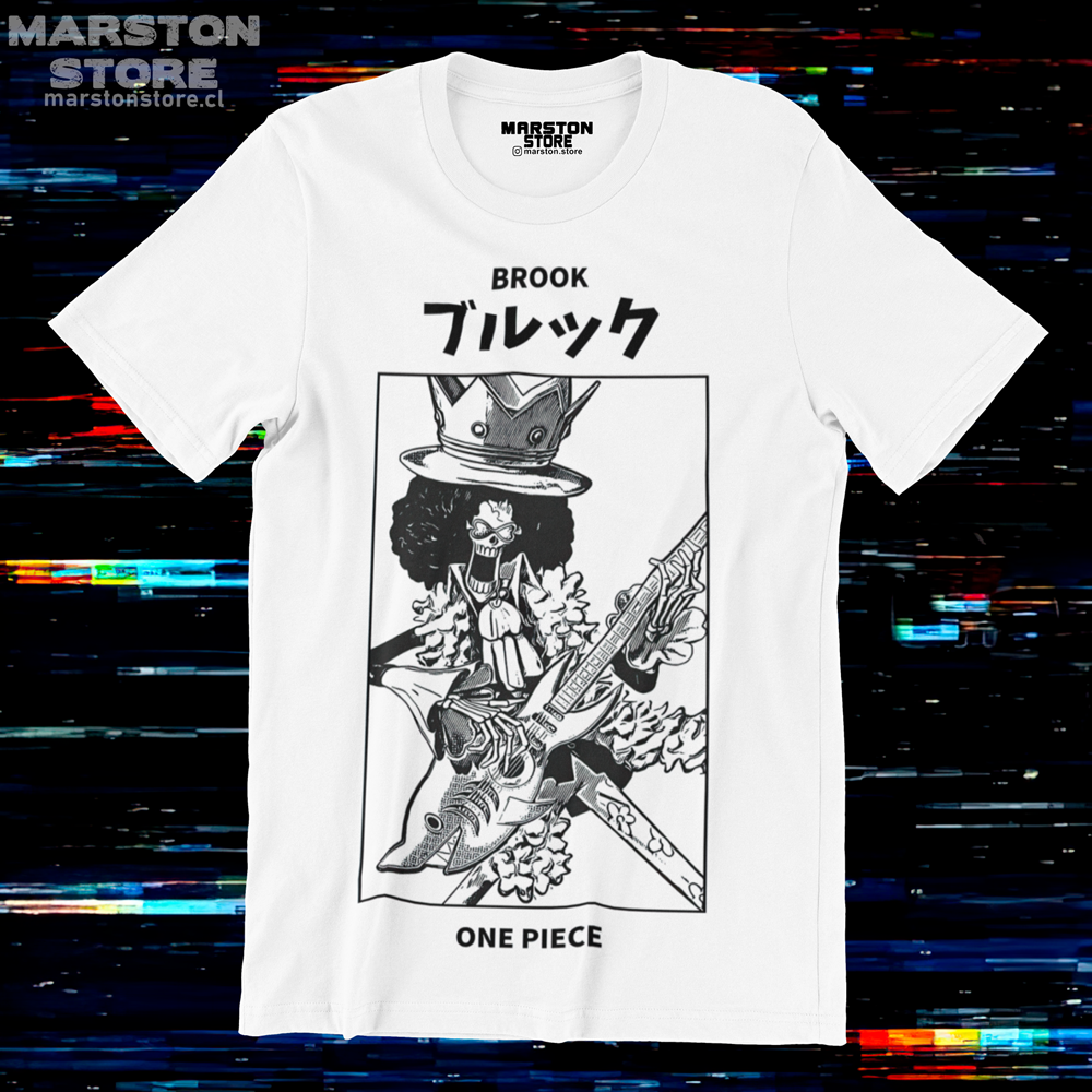 Polera blanca One Piece con diseño de Brook