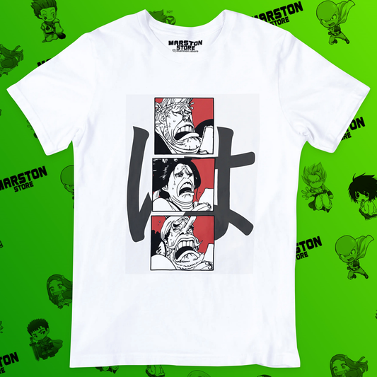 Polera blanca One Piece con diseño inspirado en el anime