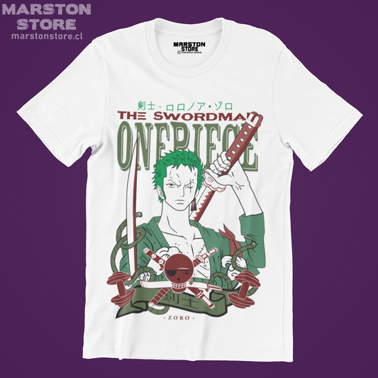 Polera blanca One Piece con diseño inspirado en el anime
